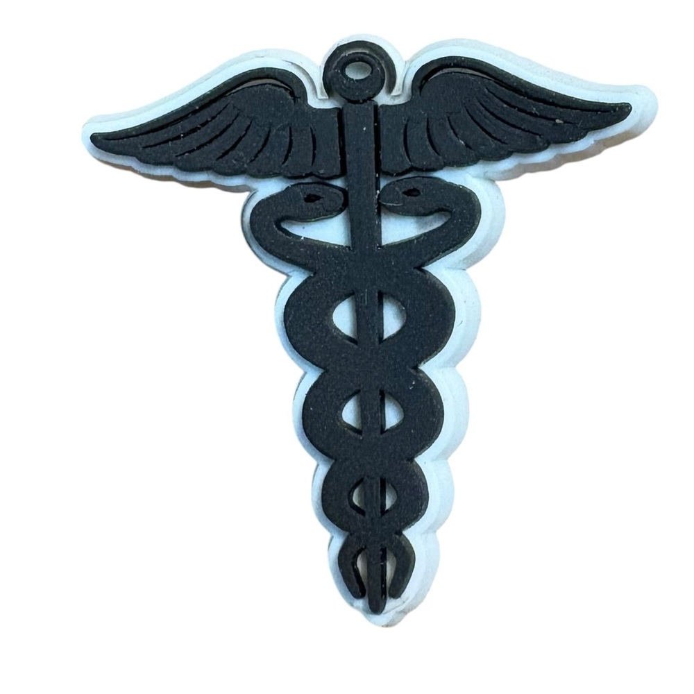 Caduceus Croc Charm